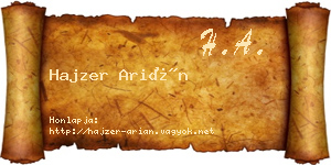 Hajzer Arián névjegykártya